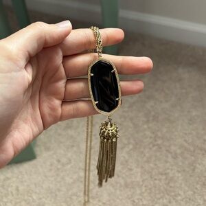 Kendra Scott Rayne Necklace Black & Gold